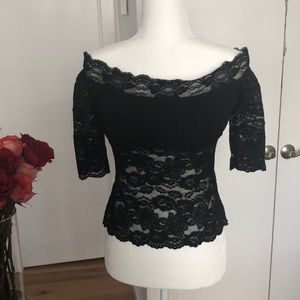 Black lace blouse